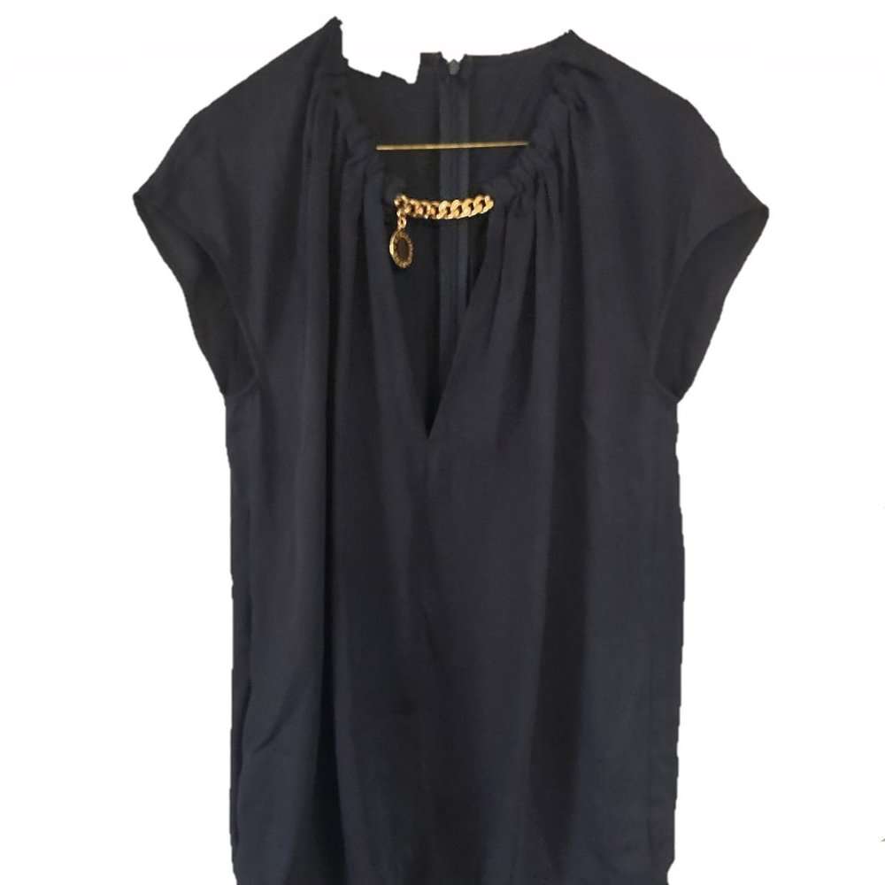 Stella McCartney Gold Chain Black Mini Dress